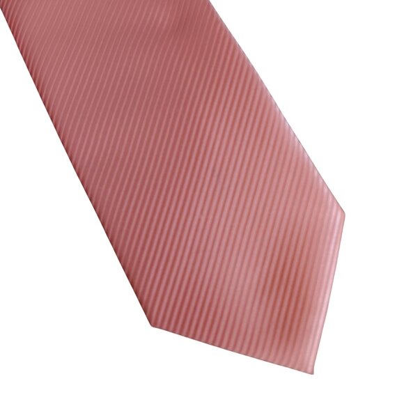 BuyYourTies.com Pink Ribbed Mens Tie 58" 3.5" - Picture 2 of 4